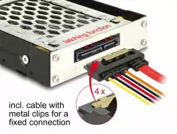 Преносимо чекмедже Delock 3.5″, За 1 x 2.5″ SATA / SAS HDD / SSD, Защита от вибрации