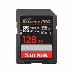 SanDisk Карта памет Extreme Pro SDXC 128GB 280MB/s & 100Mb/s Class 10 UHS-II                          