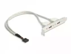 Скоба Delock, За монтаж в PC, USB 10 pin към 2 x USB 2.0 type A