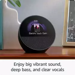 Смарт часовник Amazon Echo Spot 2024, Alexa асистент, Черен