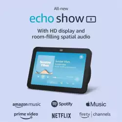 Смарт тонколона Amazon Echo Show 8 (Gen 3), Сензорен екран, Гласов асистент, Черен                          