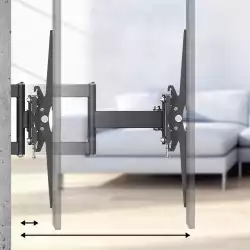 Стенна стойка за TV HAMA, 216 см (85”), до 50 кг, въртяща се, накланяща се, издърпваща се