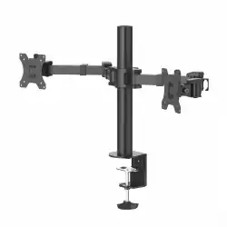 Стойка за 2 монитора за бюро HAMA Регулируема, 13" - 35", 15 кг, Swivel/Tilt, Черна