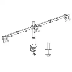 Стойка за 3 мониторa ACT AC8303, За бюро, Регулируема, 27&quot;, 21 кг, Черна                          