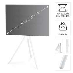 Стойка за TV Easel Design , до 191см / 75"/, до 40кг, бял