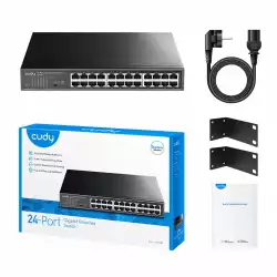 Суич Cudy GS1024, 24 портов, 10/100/1000, Auto-MDI/MDIX, за 19" rack