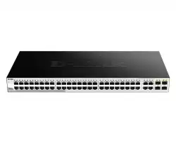 Суич D-Link DGS-1210-52, 48 портов 10/100/1000 Base-T port with 4 x 1000Base-T /SFP ports, управляем, за монтаж в шкаф