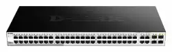 Суич D-Link DGS-1210-52, 48 портов 10/100/1000 Base-T port with 4 x 1000Base-T /SFP ports, управляем, за монтаж в шкаф