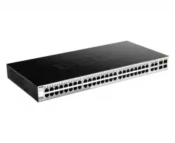 Суич D-Link DGS-1210-52, 48 портов 10/100/1000 Base-T port with 4 x 1000Base-T /SFP ports, управляем, за монтаж в шкаф                          