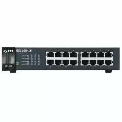 Суич ZYXEL GS1100-16, 16 портов, Gigabit, за монтиране в шкаф                          