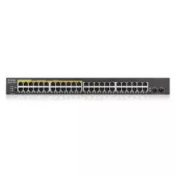 Суич ZYXEL GS1900-48HP, 48 портов управляем, PoE, Gigabit, за монтаж в шкаф