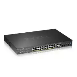 Суич ZyXEL GS-2220-28HP, 24 портов Layer2+, 24x Gigabit PoE + 4x Gigabit combo (RJ45/SFP), Управляем                          