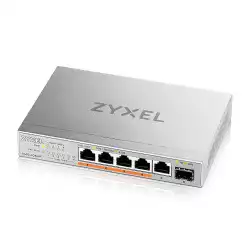 Суич ZyXEL XMG-105HP  5 портов 2,5Gb + 1xSFP+, 4 порта 70W PoE++, неуправляем                          
