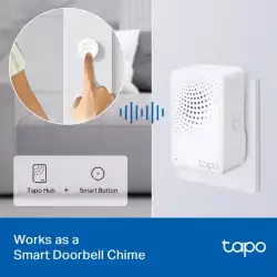 TP LINK интелигентен хъб със звънец H100, аларма, координира се с интелиг. сензори Tapo, свързва до 64 интелиг. у-ва, звънец, Wi-Fi
