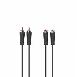 Удължителен аудио кабел HAMA  2 x Чинч мъжко - 2 x Чинч женско, 5.0 м, Черен