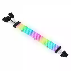 Удължителен RGB кабел Lian-Li Strimer Plus V2, 16-Pin 12VHPWR към 3x8-Pin за RTX 40-та серия, 108 LED