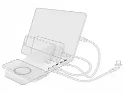 USB и безжично зарядно Delock, 2 x USB-C PD, 3 x USB-A                          