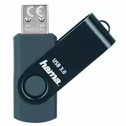 USB памет HAMA Rotate, 32GB, UBS 3.0 70 MB/s, Петролно синьо                          