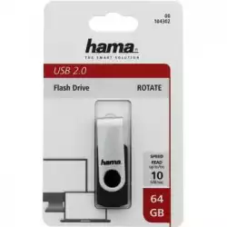 USB памет HAMA Rotate, 64GB, 10 MB/s, Черен