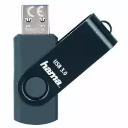 USB памет HAMA Rotate, 64GB, USB 3.0 70 MB/s, Петролно синьо                          