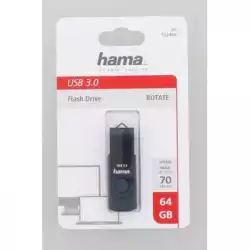 USB памет HAMA Rotate, 64GB, USB 3.0 70 MB/s, Петролно синьо