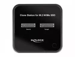 Външна стойка Delock M.2, 2 x M.2 NVMe, PCIe SSD, Функция клониране