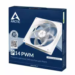 Вентилатор ARCTIC P14 PWM White/Transparent, 140мм