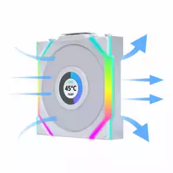 Вентилатор Lian Li UNI FAN SL Wireless LCD ARGB PWM - 120 mm Бял