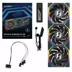 Вентилатори 3бр Lian Li UNI FAN SL Wireless LCD Reverse Blade ARGB PWM - 120 mm Черни