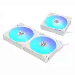 Вентилатори Lian-Li UNI AL120 V2 ARGB PWM, 3 броя в комплект, Включен контролер, Бял