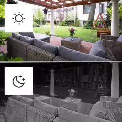 WiFi външна камера Hama, Със соларен панел, Батерии, Детектор за движение, 1080p                          