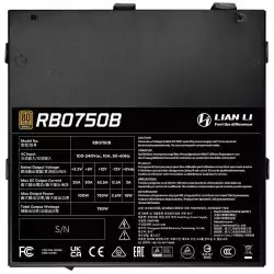 Захранващ блок Lian Li RB750B Black 750W 80+ Bronze PCIe 5.1, ATX 3.1