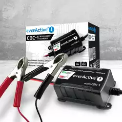 Зарядно процесорно устройство за акумулатор 6V/12V everActive CBC-1 v2  до 1А за автомобили и мотоциклети