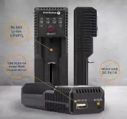 Зарядно устройство за LiIon/NiMh батерии 3,7v/1.2v универсално 1 гнездо USB micro UC-100 EverActive