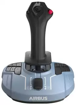 Жичен джойстик Thrustmaster TCA Sidestick Airbus Edition, авиосимулатор за PC, Черен;Син