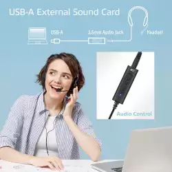 Звукова карта Ewent AC9360, 2.0, USB, 3.5 mm, Черна                          