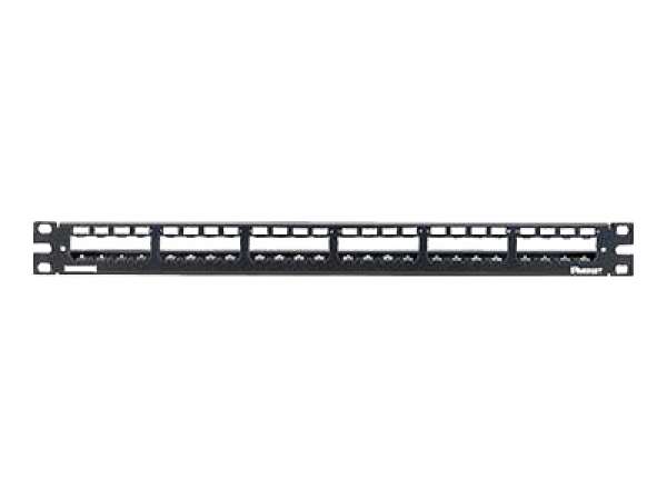 19 24-Port Metal Patch Panel Mini-Com with strain relief bar