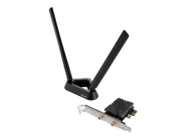 ASUS PCE-BE92BT WiFi 7 PCI-E Adapter with 2 external antennas and magnetized base ASUS PCE-BE92BT WiFi 7 PCI-E Adapter with 2 external antennas and magnetized base