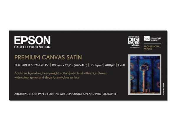 EPSON PremierArt Water Resistant Canvas Glossy Roll A0 44inch 111.8cm x 12.2m 350g/m2 1 roll canvas paper