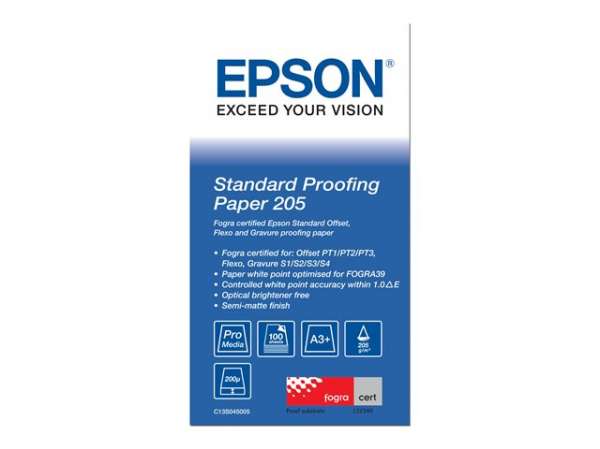 EPSON Proofing Paper Standard A3 plus 329 x 423 mm 205g/m2 100 sheet proofing paper EPSON Proofing Paper Standard A3 plus 329 x 423 mm 205g/m2 100 sheet proofing paper