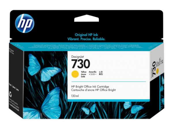 HP 730 130 ml Yellow Ink Cartridge T1600 / T2600 / T1700 HP 730 130 ml Yellow Ink Cartridge T1600 / T2600 / T1700