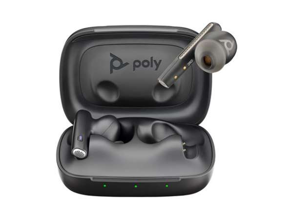 HP Poly Voyager Free 60 UC M Carbon Black Earbuds +BT700 USB-C Adapter +Basic Charge Case