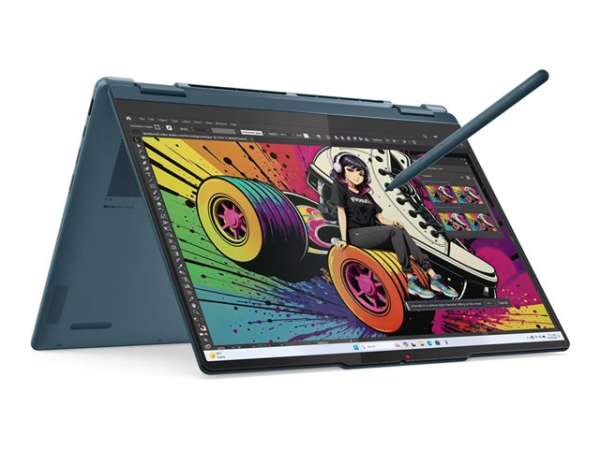 Лаптоп LENOVO Yoga 7 2-in-1 AMD Ryzen AI 7 350 14inch 2.8K OLED 500N 120Hz Touch 32GB DDR5 1TB PCIe W11H Tidal Teal