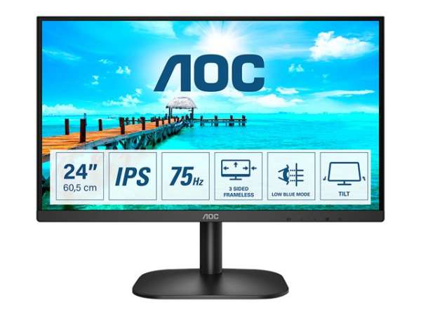 Монитор AOC 24B2XDA 23.8inch IPS WLED FHD 1920x1080 16:9 250nit 75Hz 1000:1 4ms HDMI1.4 VGA DVI Headphone out Black Монитор AOC 24B2XDA 23.8inch IPS WLED FHD 1920x1080 16:9 250nit 75Hz 1000:1 4ms HDMI1.4 VGA DVI Headphone out Black