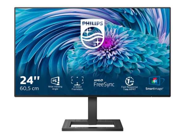 Монитор PHILIPS 242E2FA/00 23.8inch IPS FHD 1920x1080 16:9 300cd/m2 1000:1 4ms E Line HDMI DP DVI-D