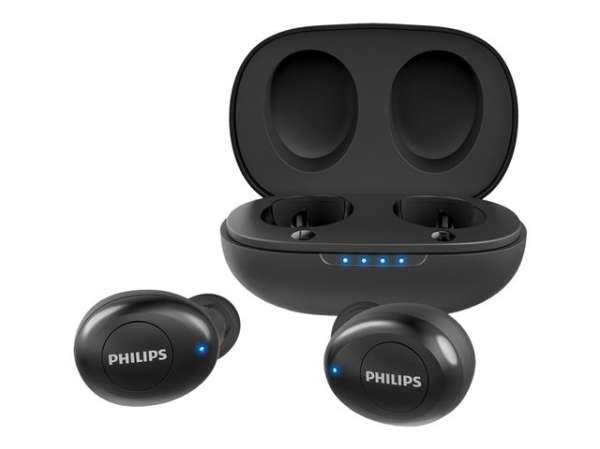 Philips UpBeat Wireless Bluetooth Earphones, Get up to 12 hours of play time with the charging case - Black