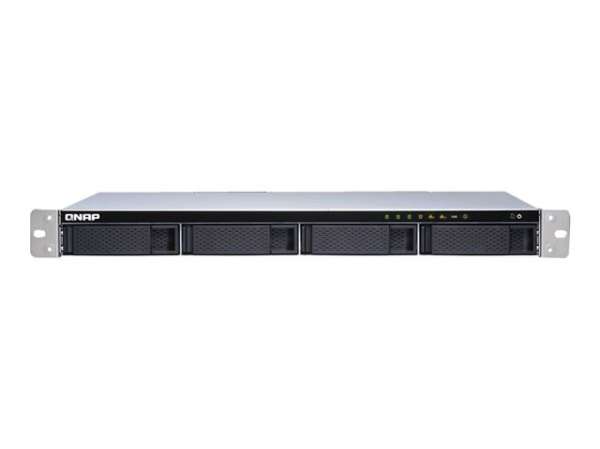QNAP 4-Bay quad-core 1.7 GHz short-depth rackmount NAS with 100W power supply 8GB DDR3 SODIMM RAM max 8GB SATA 6Gb/s 1x 10GbE