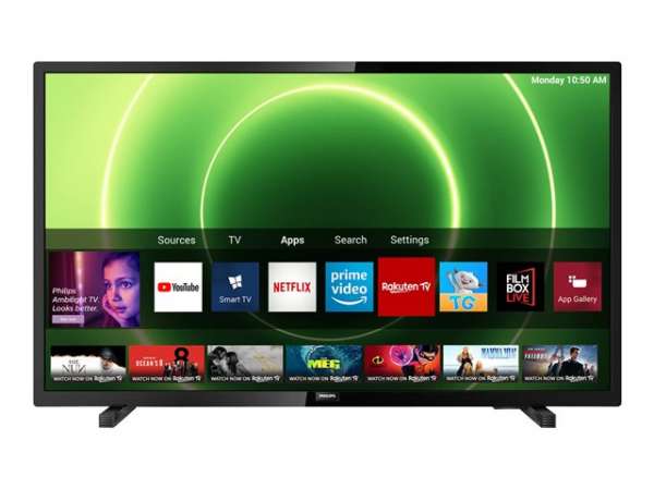 Телевизор Philips 32 HD LED, DVB T2/T2-HD/C/S/S2, HDR 10, HLG, Smart, Saphi OS, Dual Core, Pixel Plus HD, 500 PPI, Micro Dimming, 16W, A++, B
