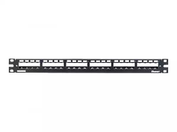 19 24-Port Metal Patch Panel Mini-Com with strain relief bar