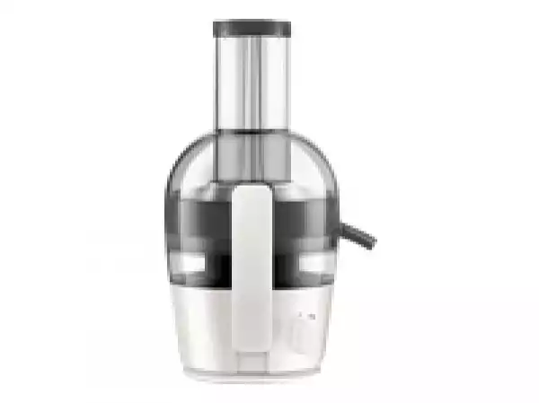 PHILIPS Juicer  Easy clean white plastic 700W  1 speed  75 mm tube  1 5l pulp container  0 8l capacity jug  pre clearning function